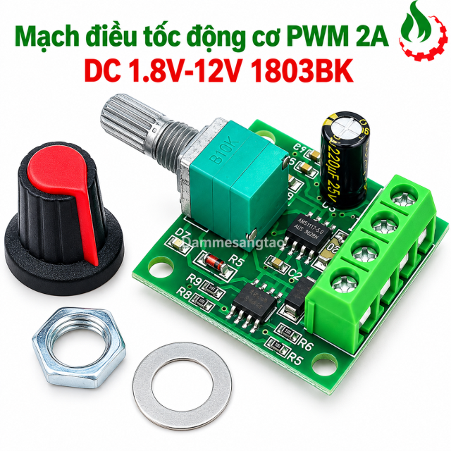 Mạch điều khiển tốc độ động cơ PWM 2A DC 1.8V-12V 1803BK