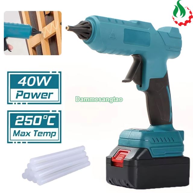 Máy bắn keo nến 18V chân pin phổ thông Mikita (Tặng kèm 2 keo nến)