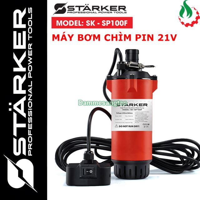 Máy bơm chìm pin STARKER 21V SK-SP100F áp lực cao lưu lượng 80L/Phút