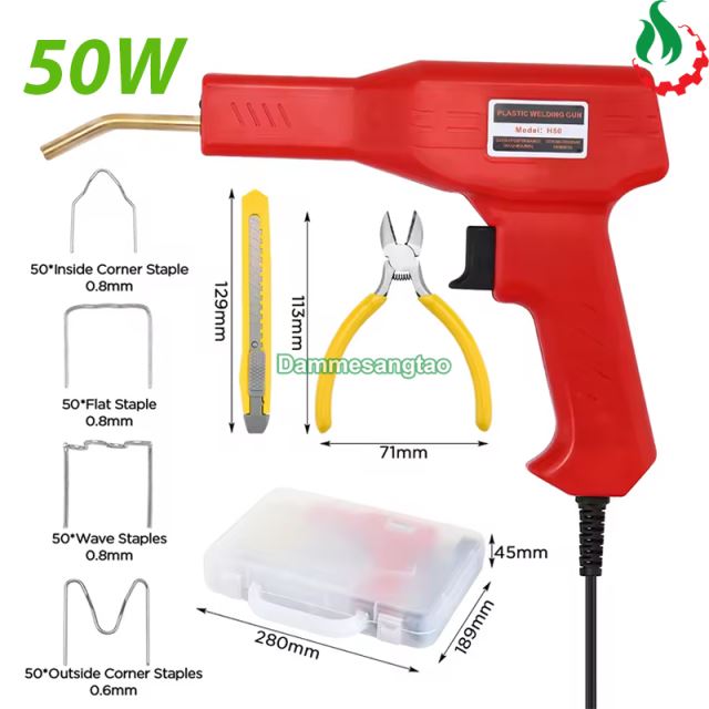 Máy hàn nhựa ô tô xe máy đa năng 50W 220V H50 (Thùng nhựa kèm phụ kiện)