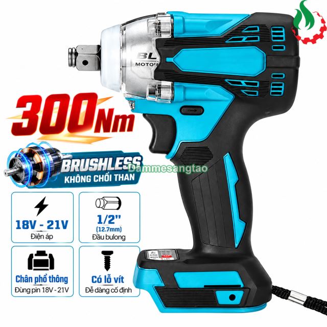 Máy siết BULONG pin 18V BLM3-M18300BL không chổi than 300N.m chân phổ thông