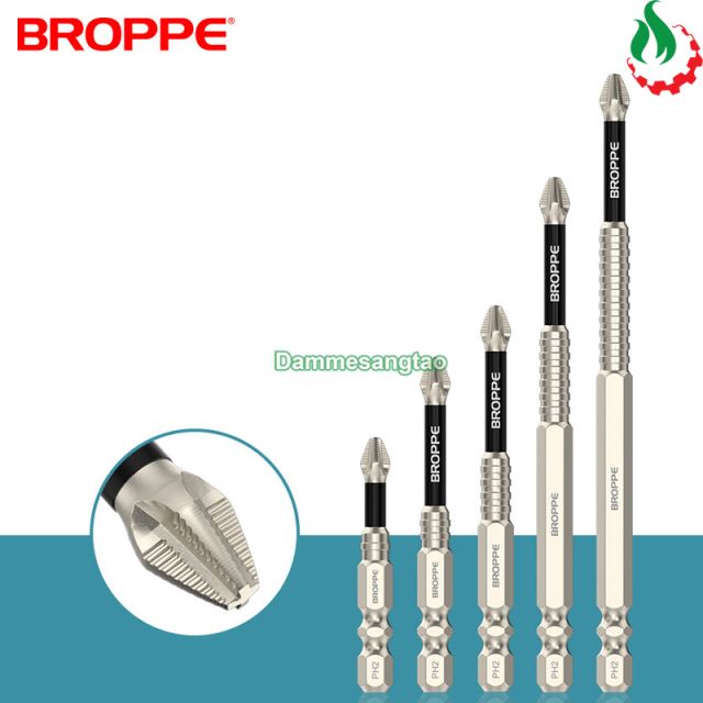 Mũi vít 4 cạnh BROPPE chống trượt TOPBits chuôi lục giác