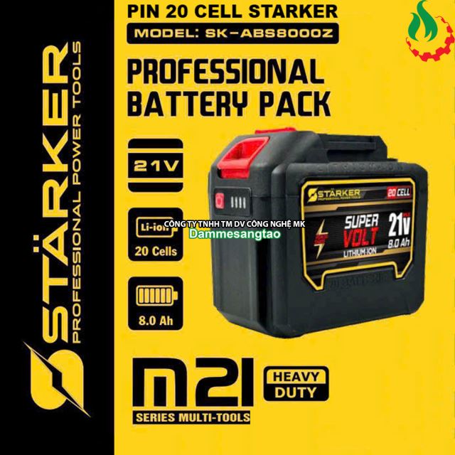 Pin Starker 21V SK-ABS8000Z 8AH Chân pin Makita