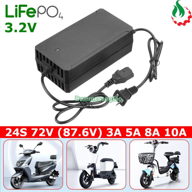 Sạc 24S 72V (87.6V) dùng cho pin sắt Li-Fe 3.2V (Có quạt)
