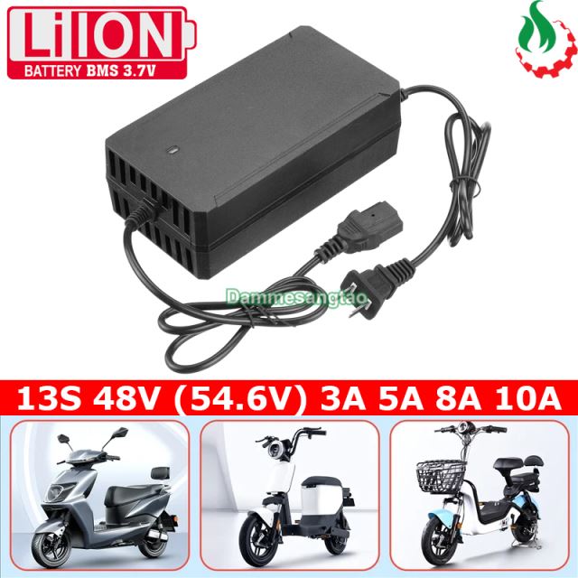 Sạc xe điện 13S 48V (54.6V) dùng cho pin Li-ion 3.7V dây nguồn C15 (Có quạt)