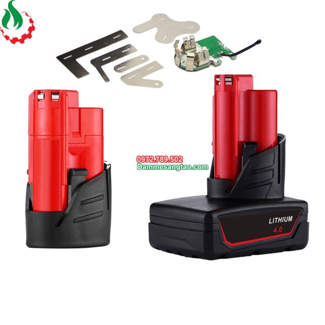 Vỏ pin Mil 12V Li-ion 3.7V nhận sạc zin (3 cell 6 cell 9 cell)
