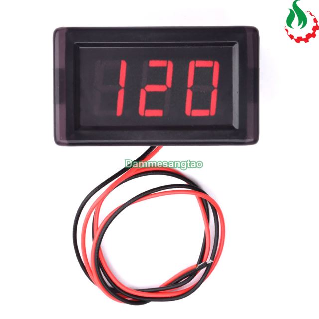 Vôn kế DC 5V-120V 0.56 inch chống nước màn hình LED gắn xe điện VDC56120C (Đồng hồ đo vôn)