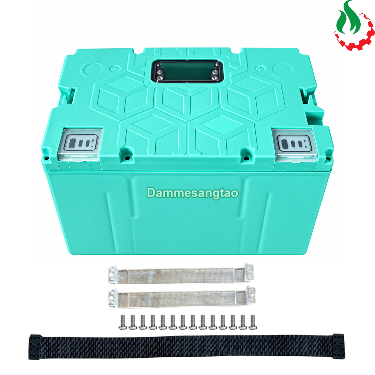 Bộ vỏ hộp đựng pin xe điện 48V 32140 16S2P kèm quai xách, thanh kim loại và ốc vít