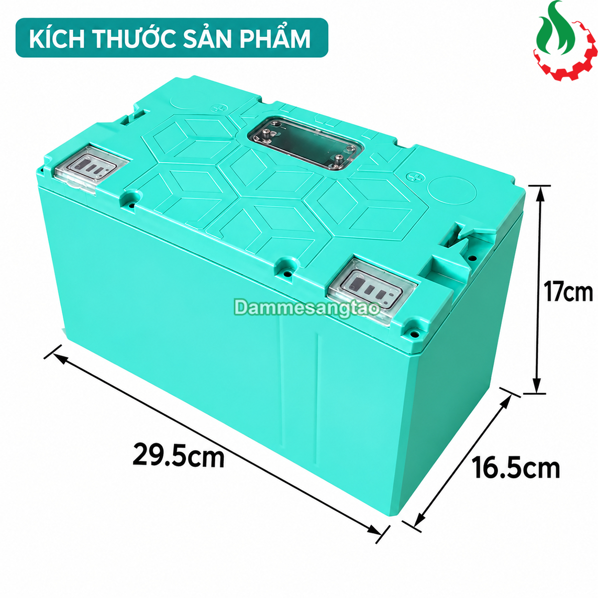Kích thước hộp đựng pin 32140 16S2P dài 29.5cm rộng 16.5cm cao 17cm