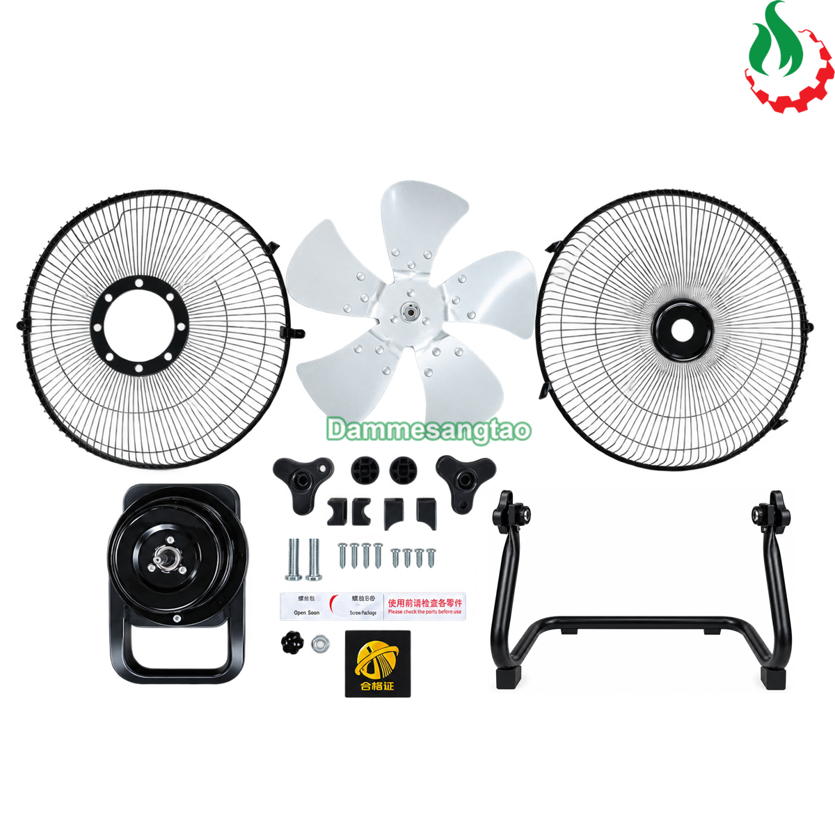 Quạt dùng pin 12V-21V QBL12-M21 không chổi than 12 inch chân phổ thông