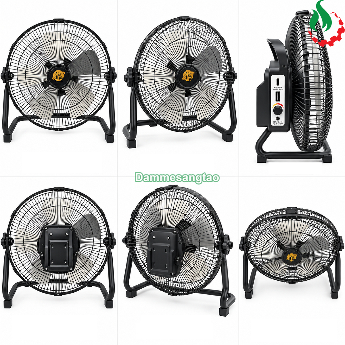Quạt dùng pin 12V-21V QBL12-M21 không chổi than 12 inch chân phổ thông