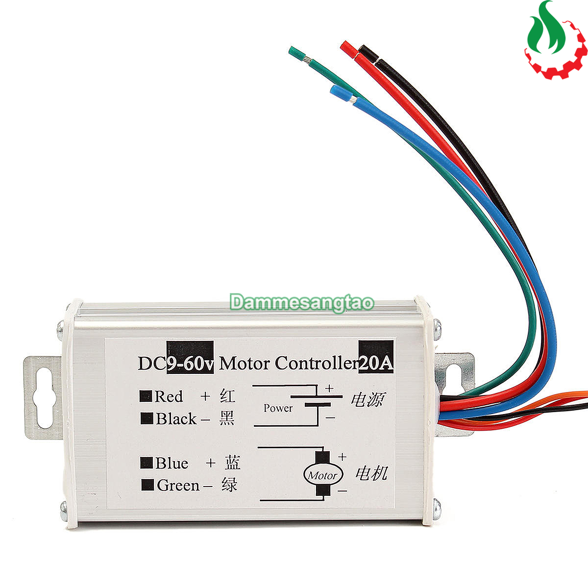 Bộ điều khiển tốc độ động cơ PWM DC 9-60V 20A 1200W có đảo chiều PWMR20A-60V