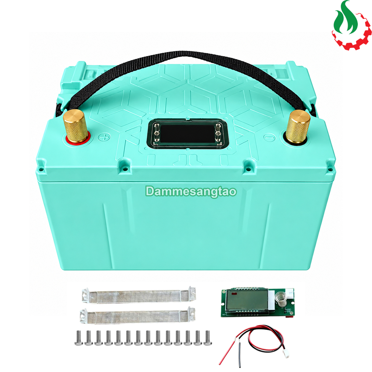Bộ hộp đựng pin 12V 32140 4S8P kèm đồng hồ báo pin, dây điện, ốc vít và phụ kiện