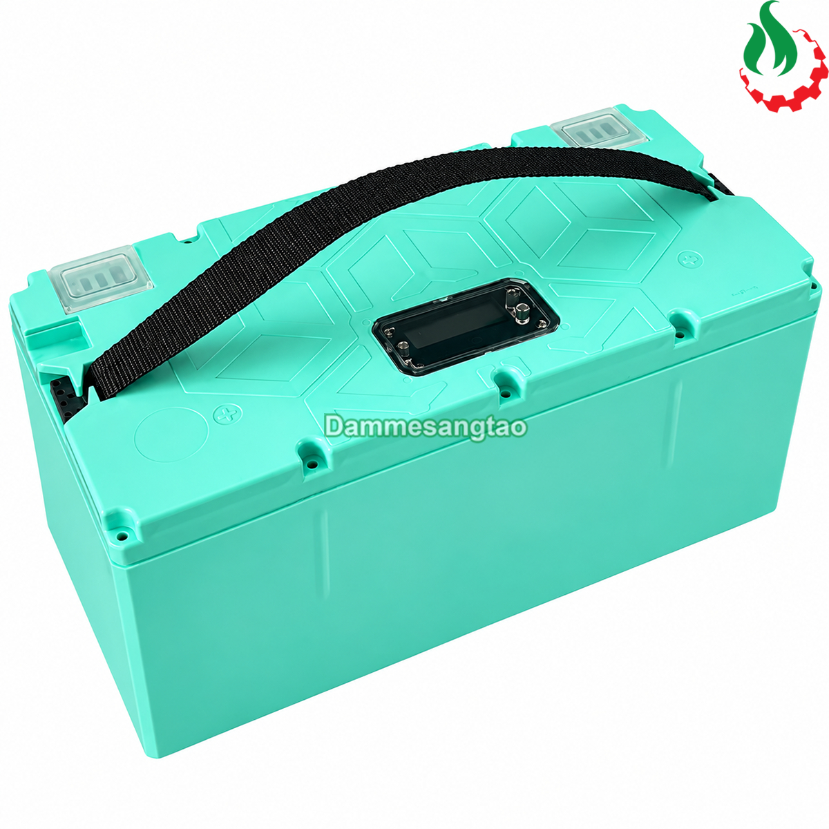 Góc nghiêng trái hộp đựng pin xe điện 60V 20S2P 32140 chống nước có quai xách