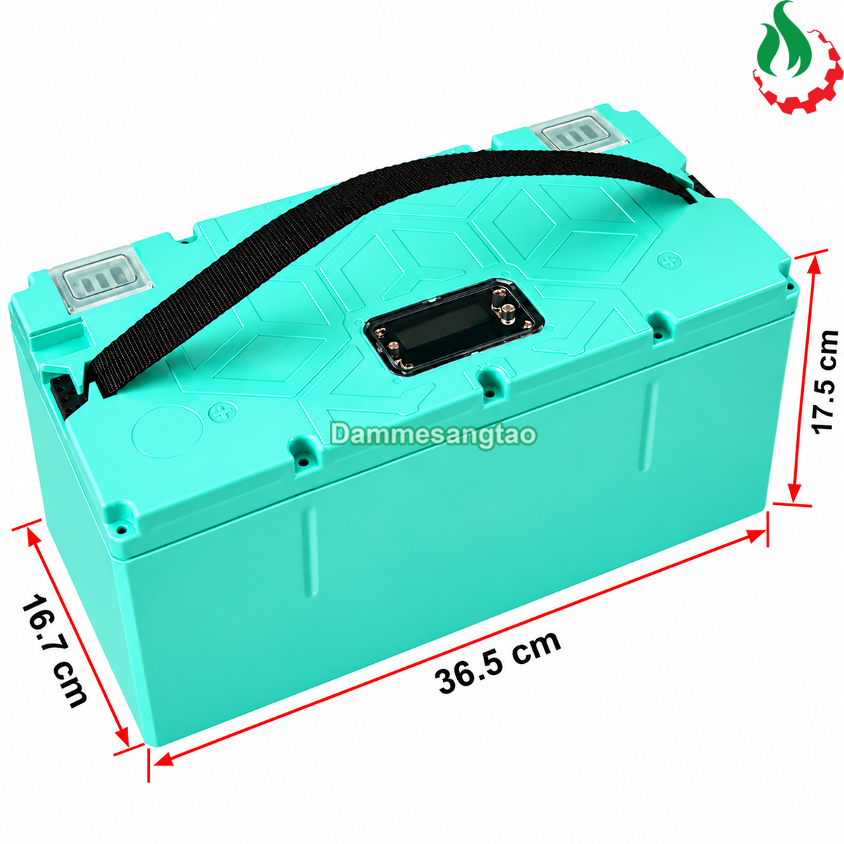 Kích thước hộp pin xe điện 60V 32140 dài 36.5cm rộng 16.7cm cao 17.5cm