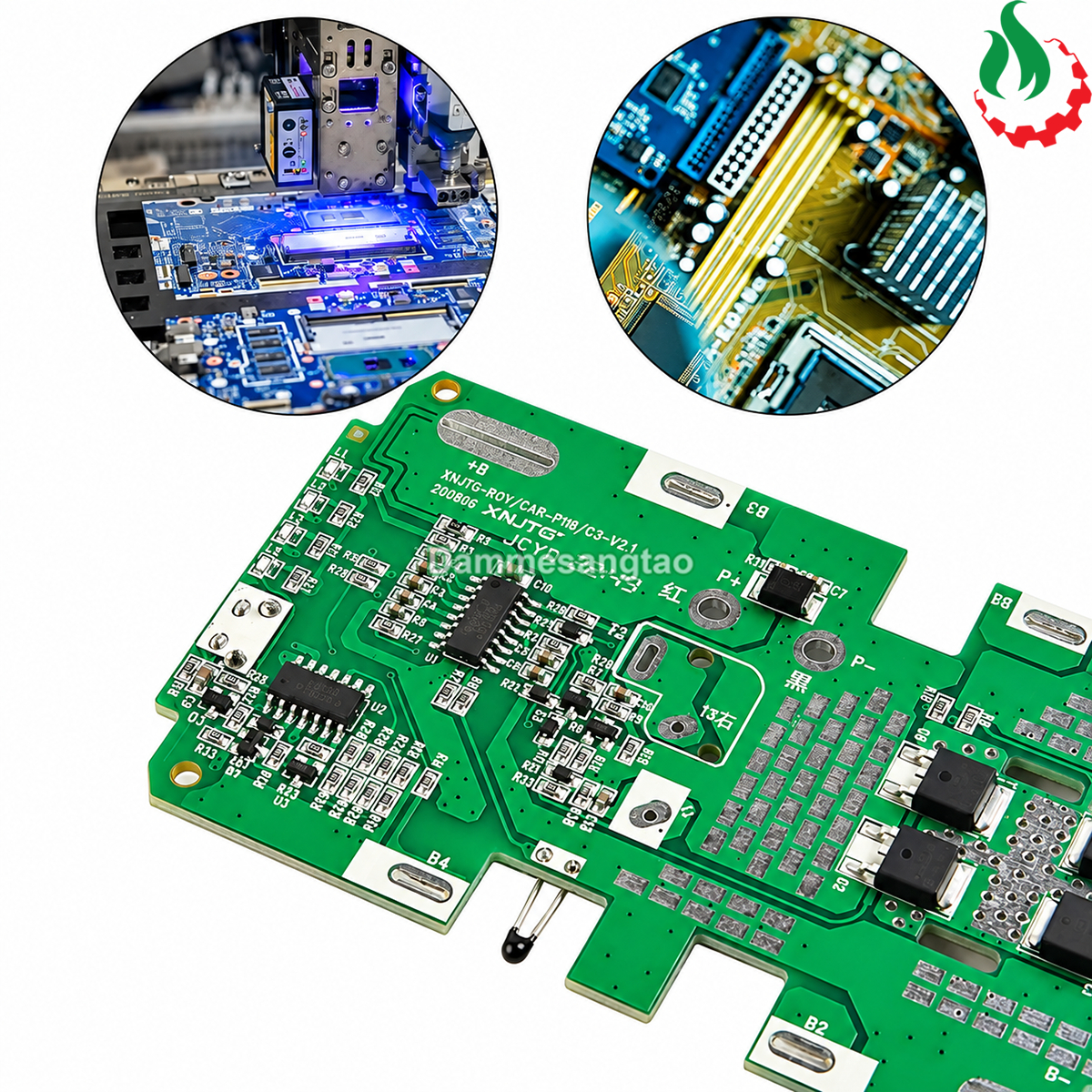 Chi tiết linh kiện PCB mạch BMS RYOBI 18V 5S bảo vệ pin Li-ion