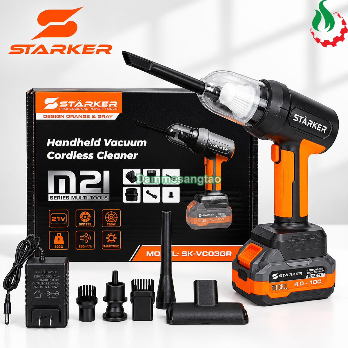 Bộ phụ kiện máy hút thổi bụi pin STARKER 21V SK-VC03GR