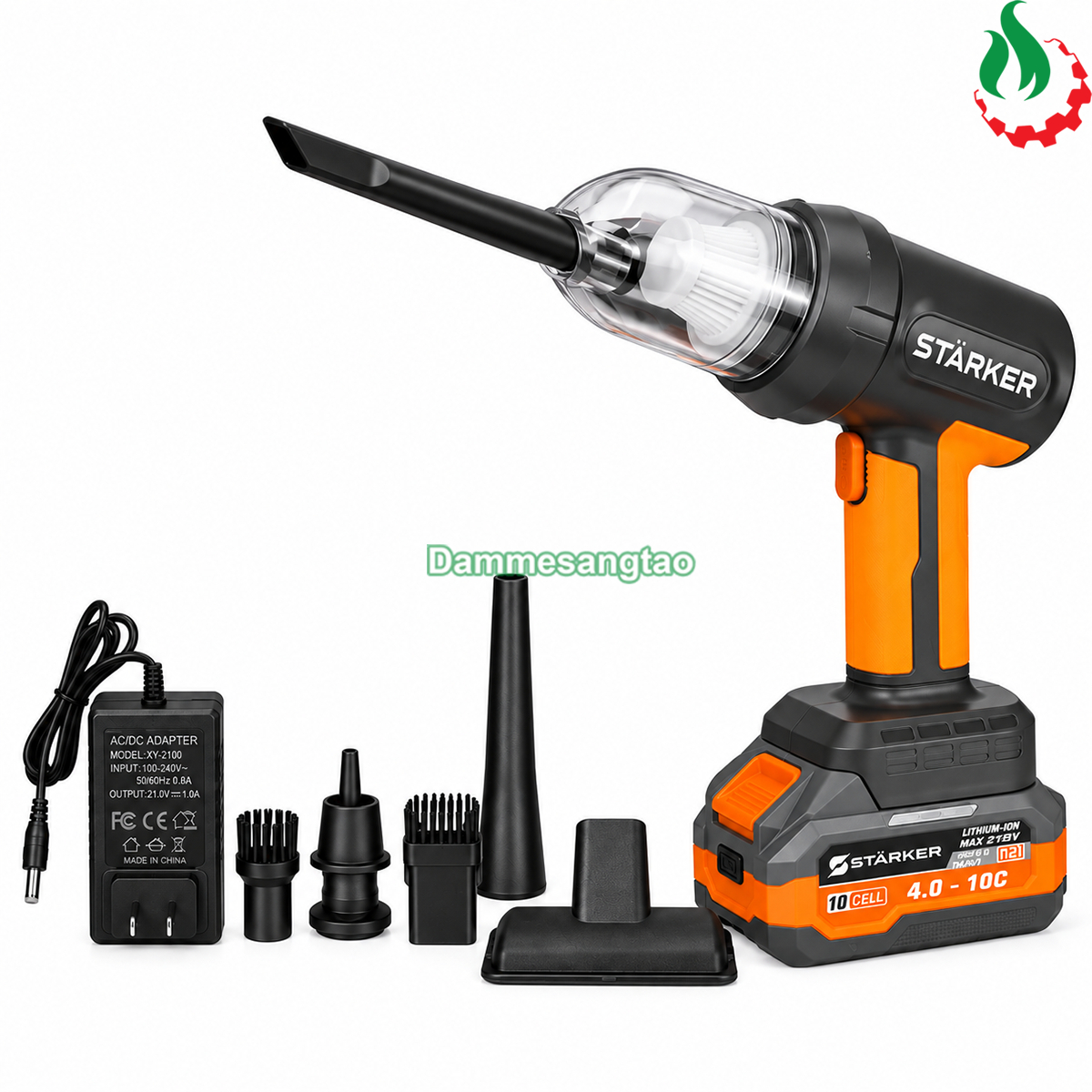 Máy hút thổi bụi STARKER SK-VC03GR 21V kèm bộ phụ kiện