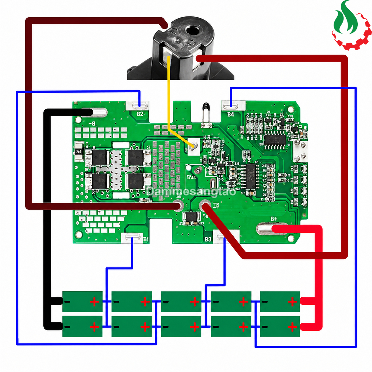Sơ đồ đấu dây mạch BMS pin RYOBI 18V 18650 Li-ion 5S R-5S18IZ
