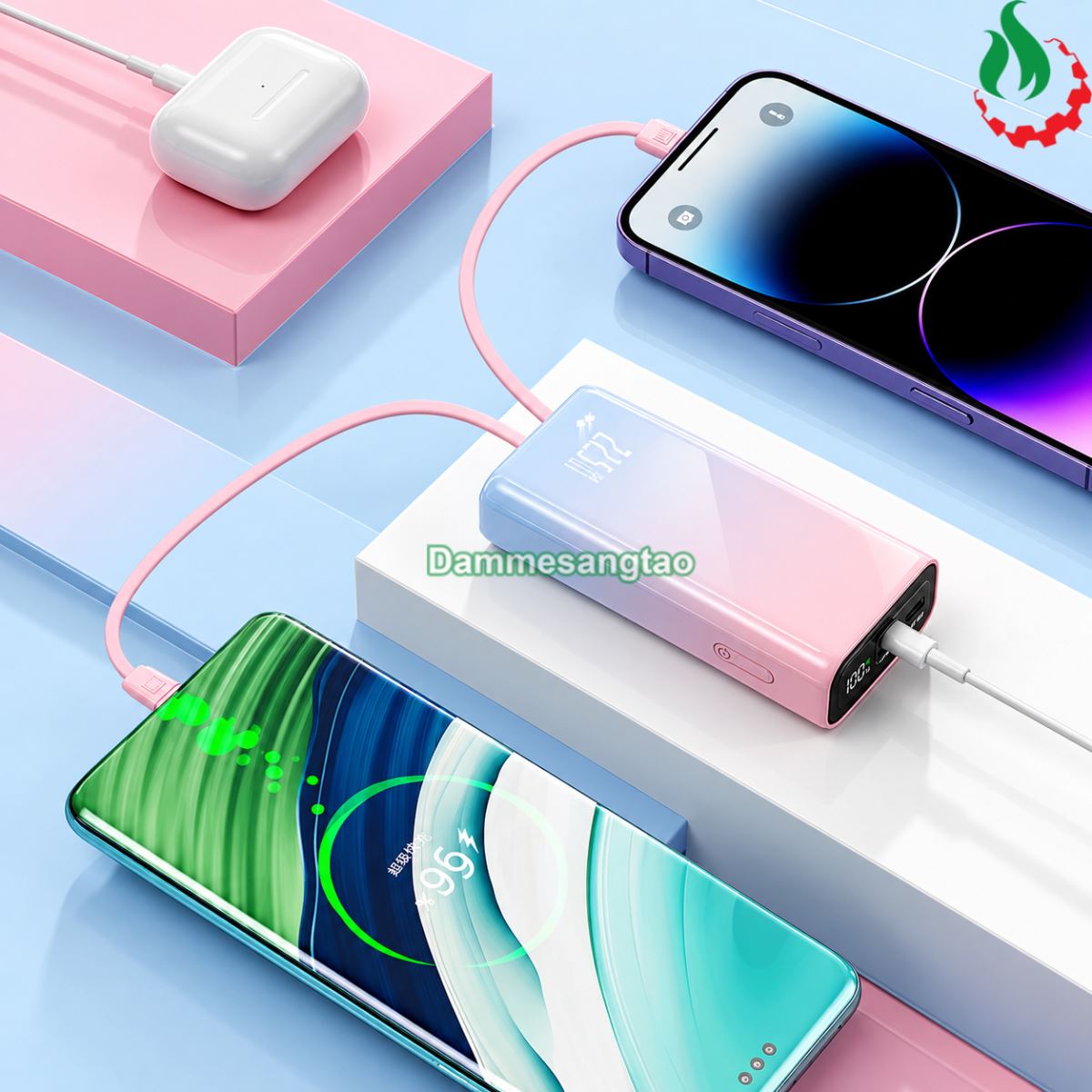 Box sạc dự phòng 2 cell 21700 (DX285) sạc nhanh 22.5W