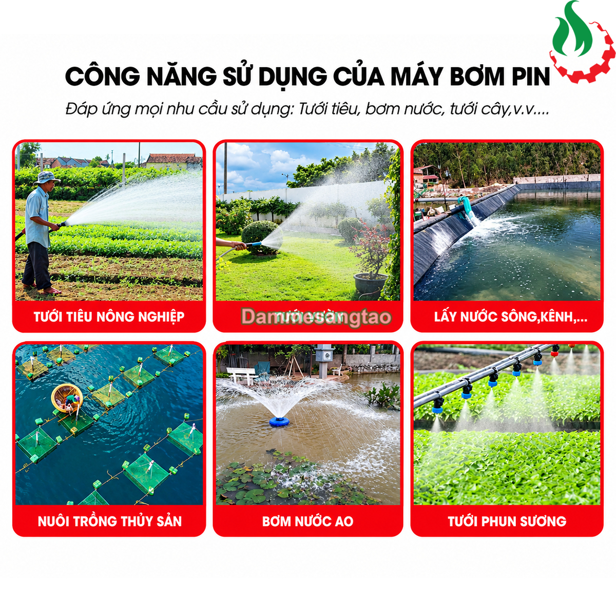 Ứng dụng máy bơm chìm STARKER SK-X20-SUP590 trong tưới tiêu nông nghiệp tưới vườn bơm ao và nuôi trồng thủy sản