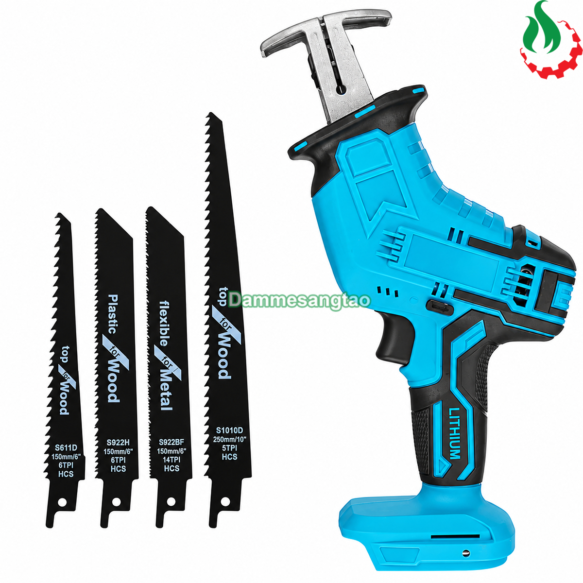 Máy cưa kiếm pin 18V XS-300 có chổi than kèm 4 lưỡi chân phổ thông