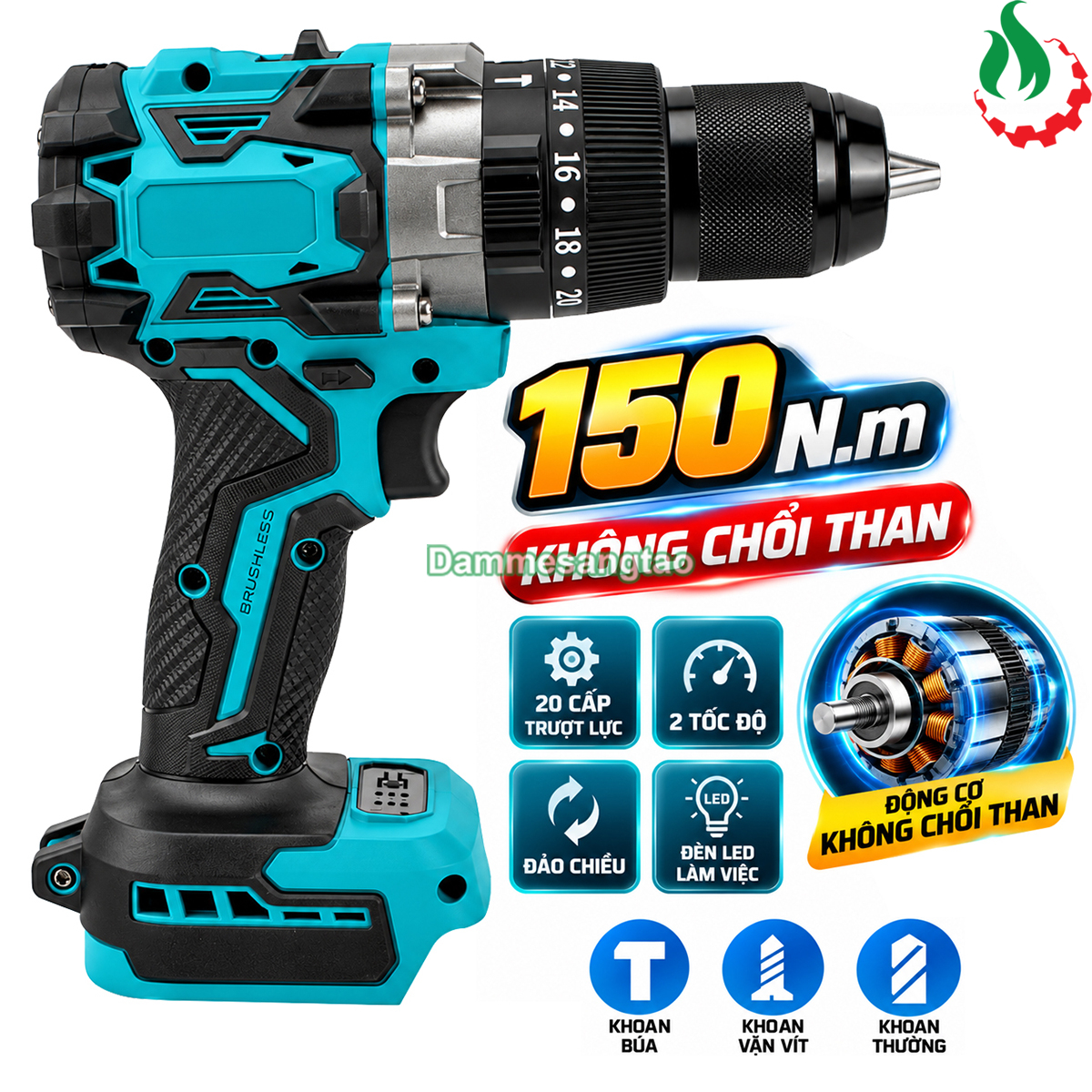 Máy khoan pin KM4-M1813BL 150N.m 3 chức năng khoan bắt vít khoan búa