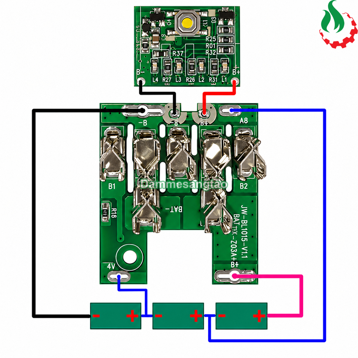 Vỏ pin MAKITA 12V MAX 18650 (6cell) Li-ion nhận sạc zin (VM12186IZ)