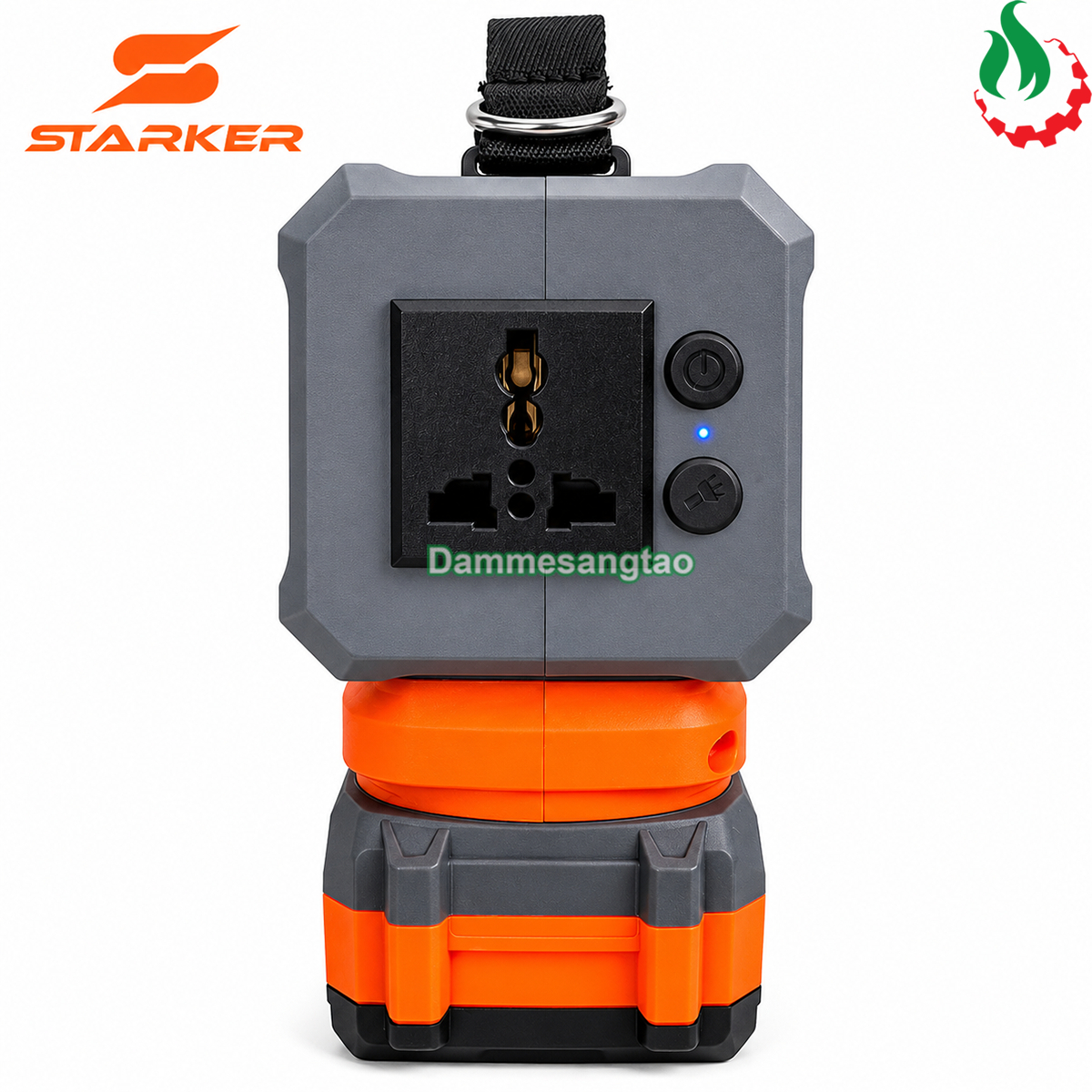 Ổ cắm 220V trên đế chuyển pin STARKER SK-20-CNG5200 công suất 200W
