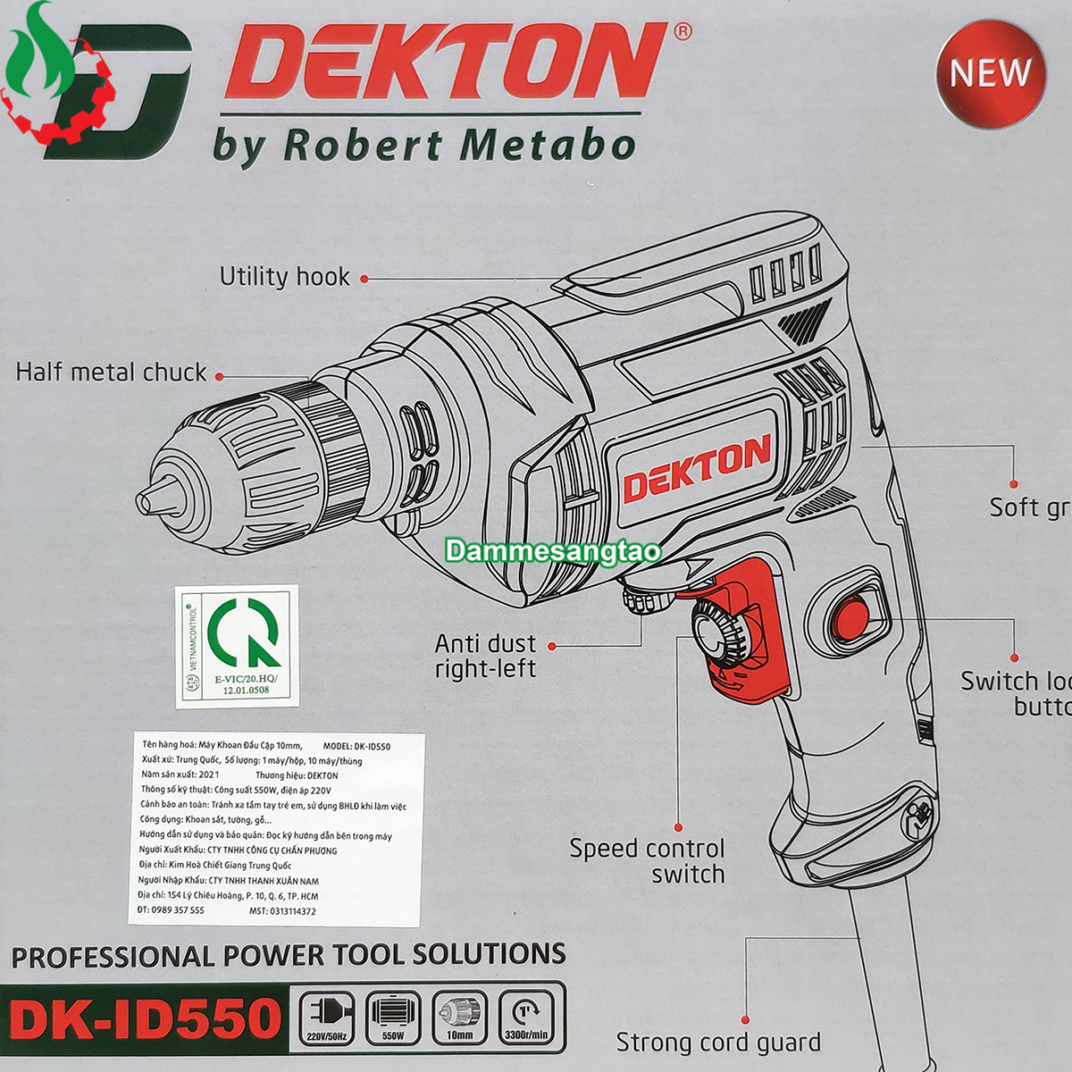 Máy khoan Dekton DK-550 điện 220V