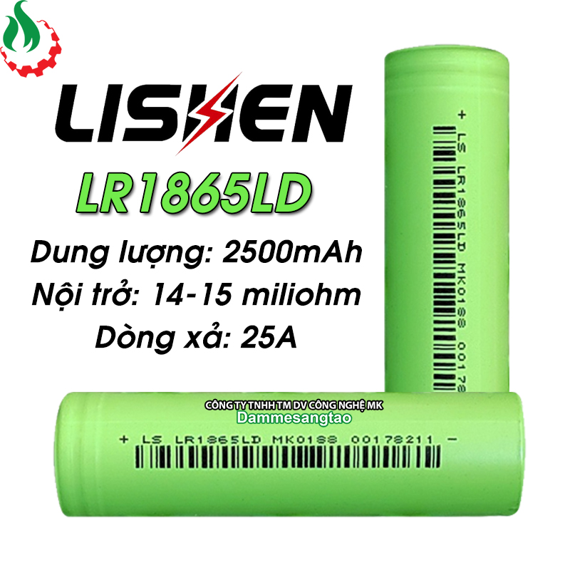 Cell pin 18650 Lishen 2500mah 12C (Xả 25A)