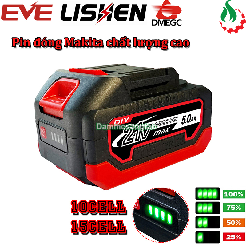 Vỏ Pin MAKITA 18V chống sốc 18650 (Mẫu 1) Li-ion Adapter có báo pin