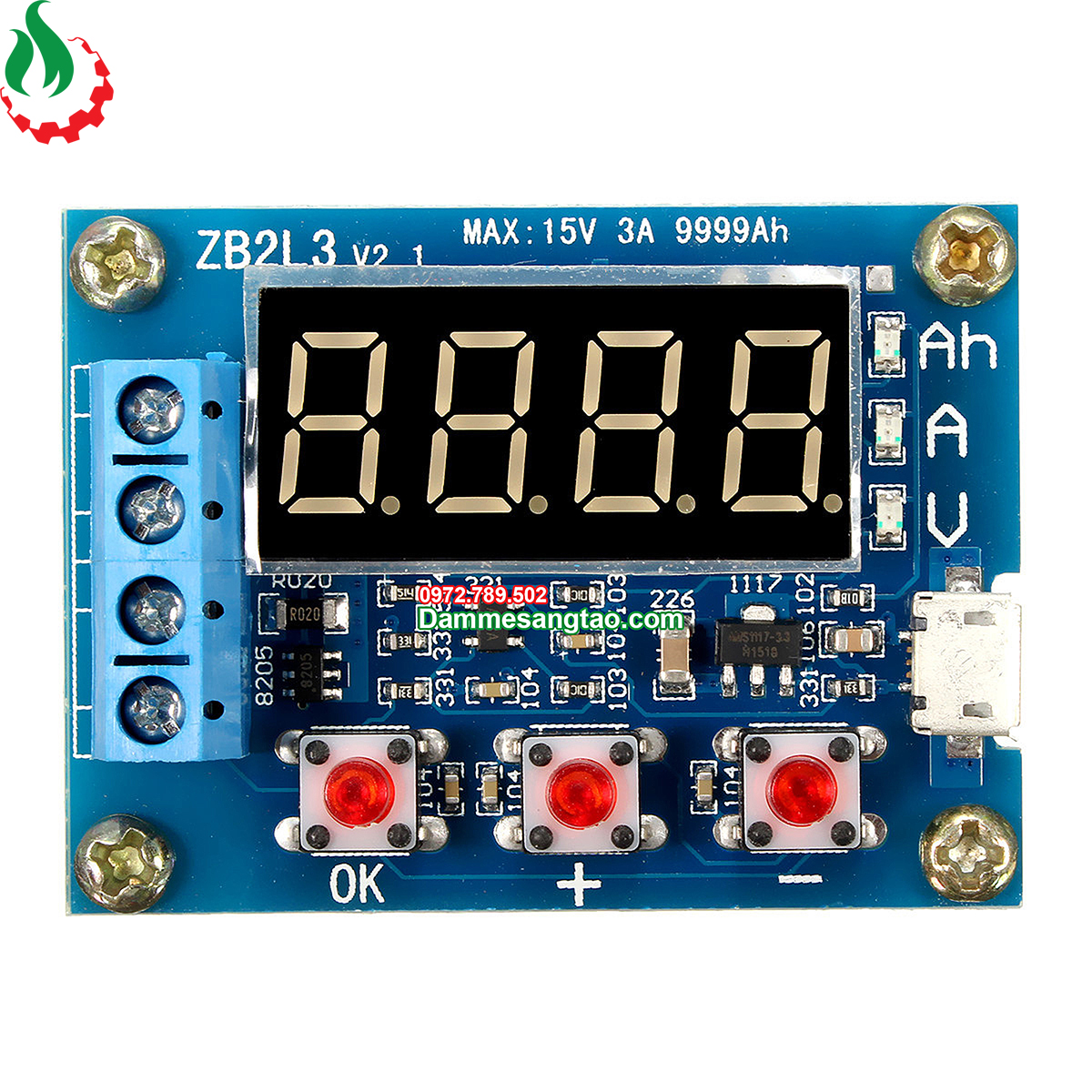 Mạch đo dung lượng pin ZB2L3 Li-ion 3.7V