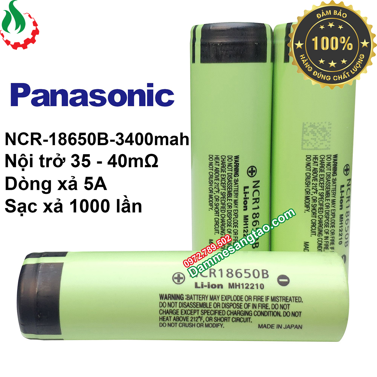 Cell Pin 18650 Panasonic NCR18650B 3400mah