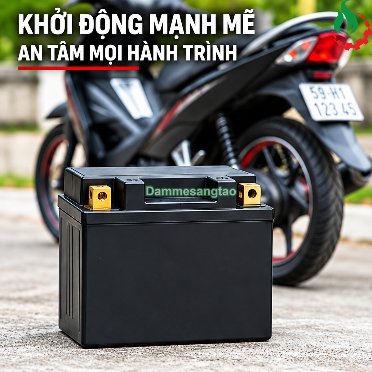 Pin B-YT5 LFP 12V dòng xả cao giúp khởi động xe máy mạnh mẽ